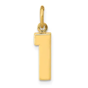 14k yellow gold small polished number 1 Pendant