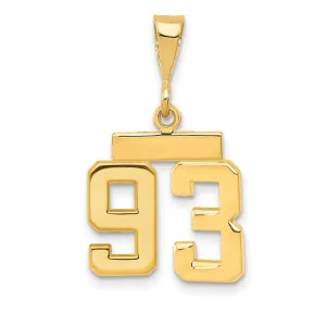 14k yellow gold small polished number 93 charm