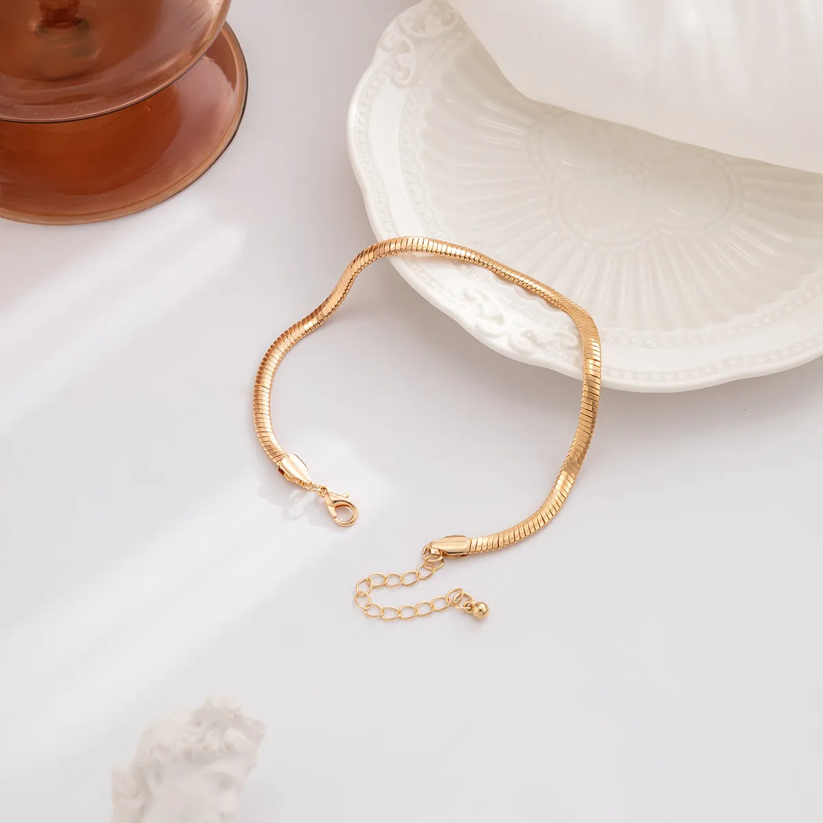 18K Gold-Plated Snake Chain Anklet