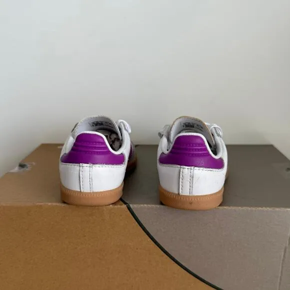 Adidas Originals Samba OG &quot;White/Purple Burst/Gum&quot; Toddler Sneakers- SZ 10 C