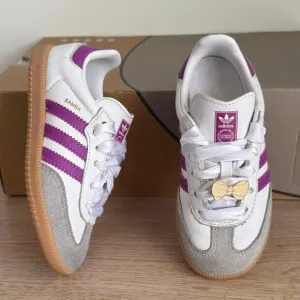 Adidas Originals Samba OG &quot;White/Purple Burst/Gum&quot; Toddler Sneakers- SZ 10 C