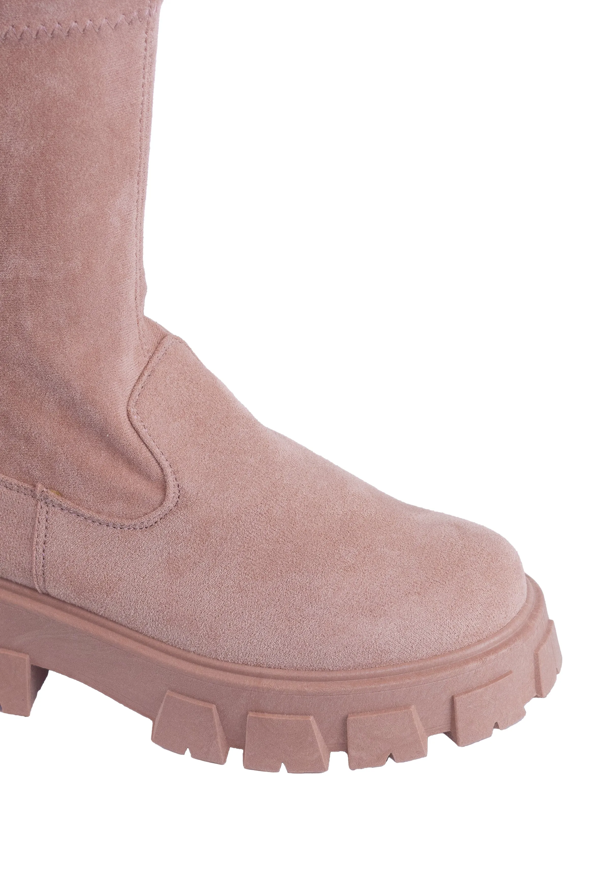 Aiko - Women's Faux Suede Combat Boots, Pull-On Style, Perfect for Adding a Bold Touch to Your Outfits