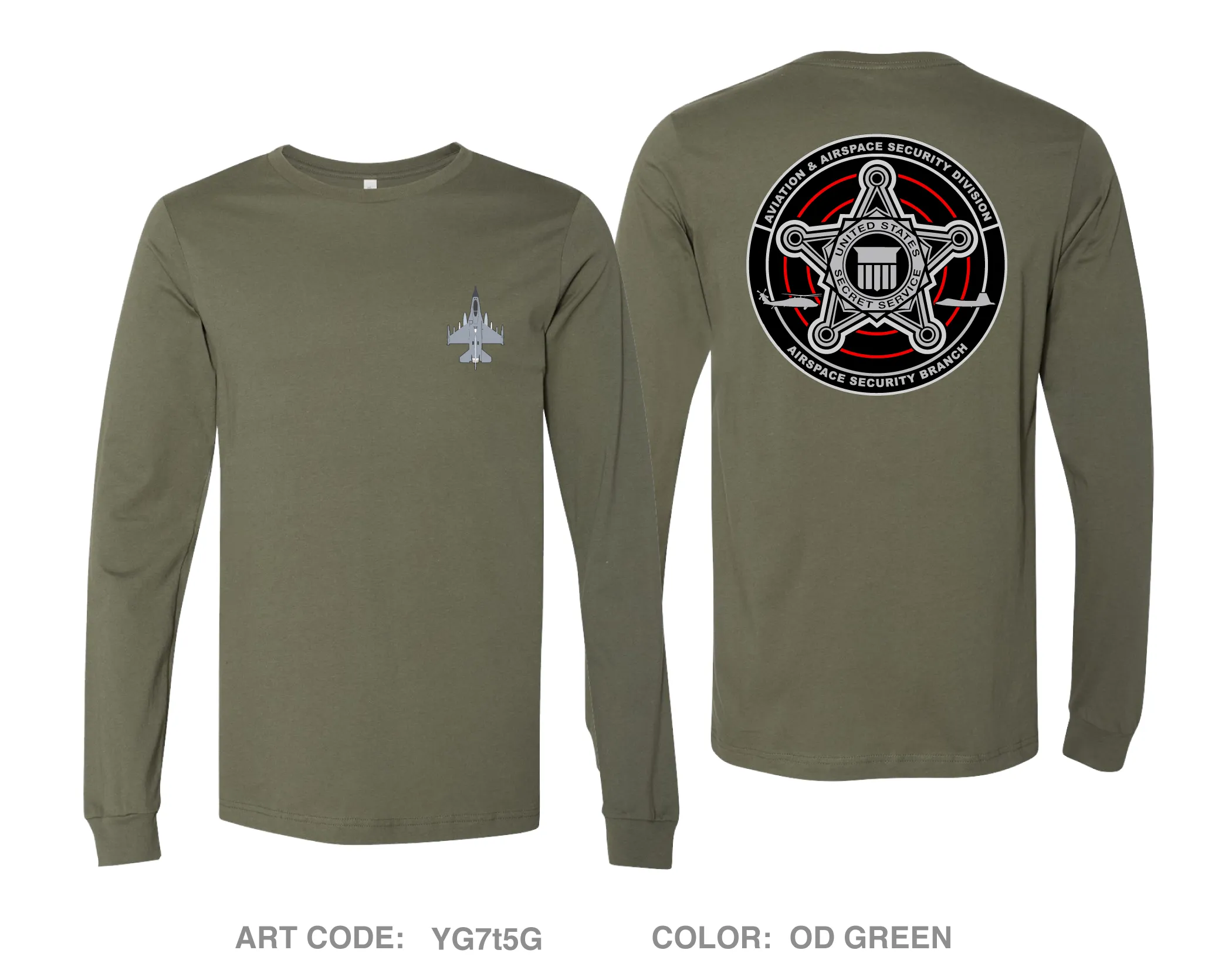 Airspace Security Branch Comfort Unisex Cotton LS Tee - YG7t5G
