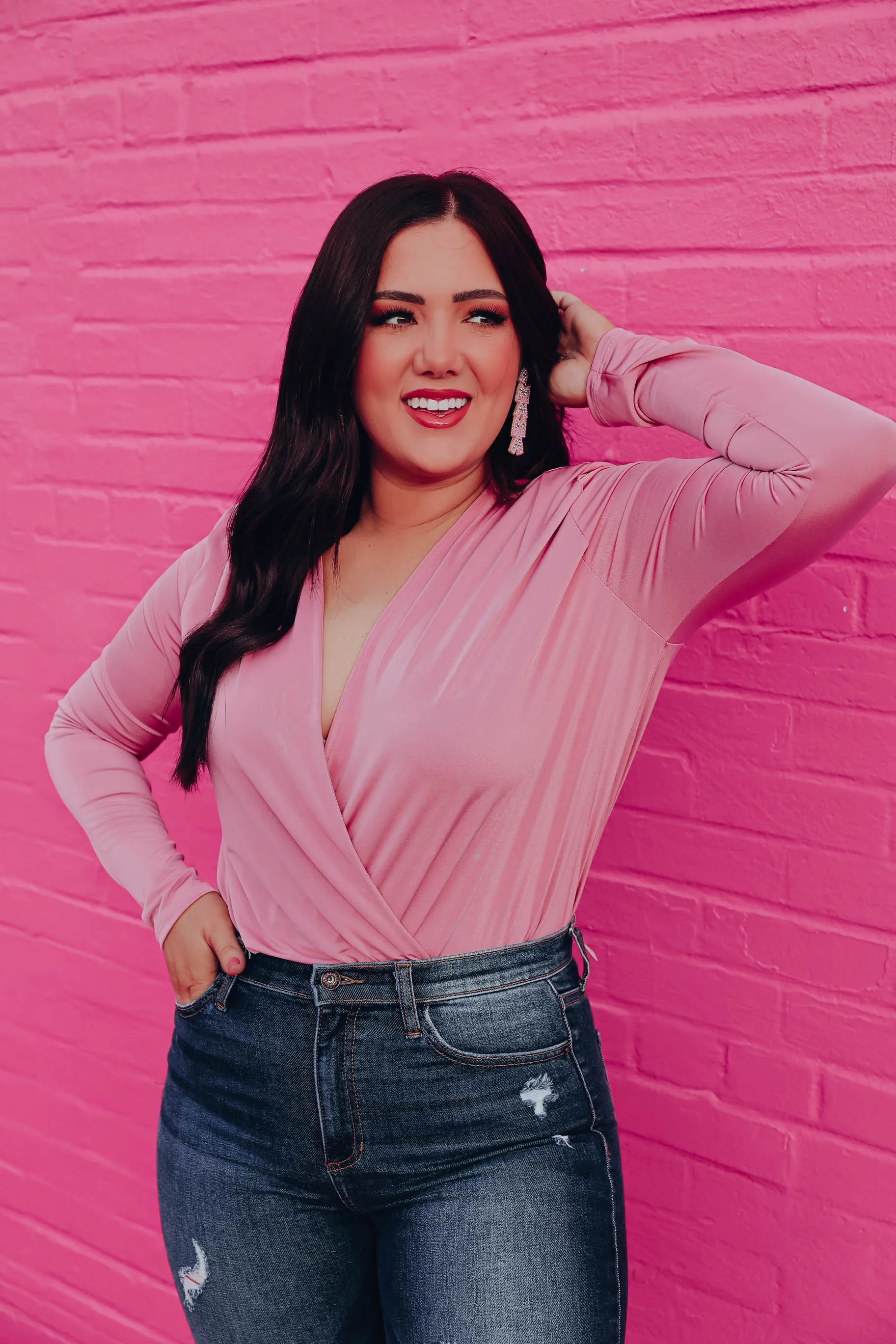 All Eyes on Me Bodysuit - Mauve