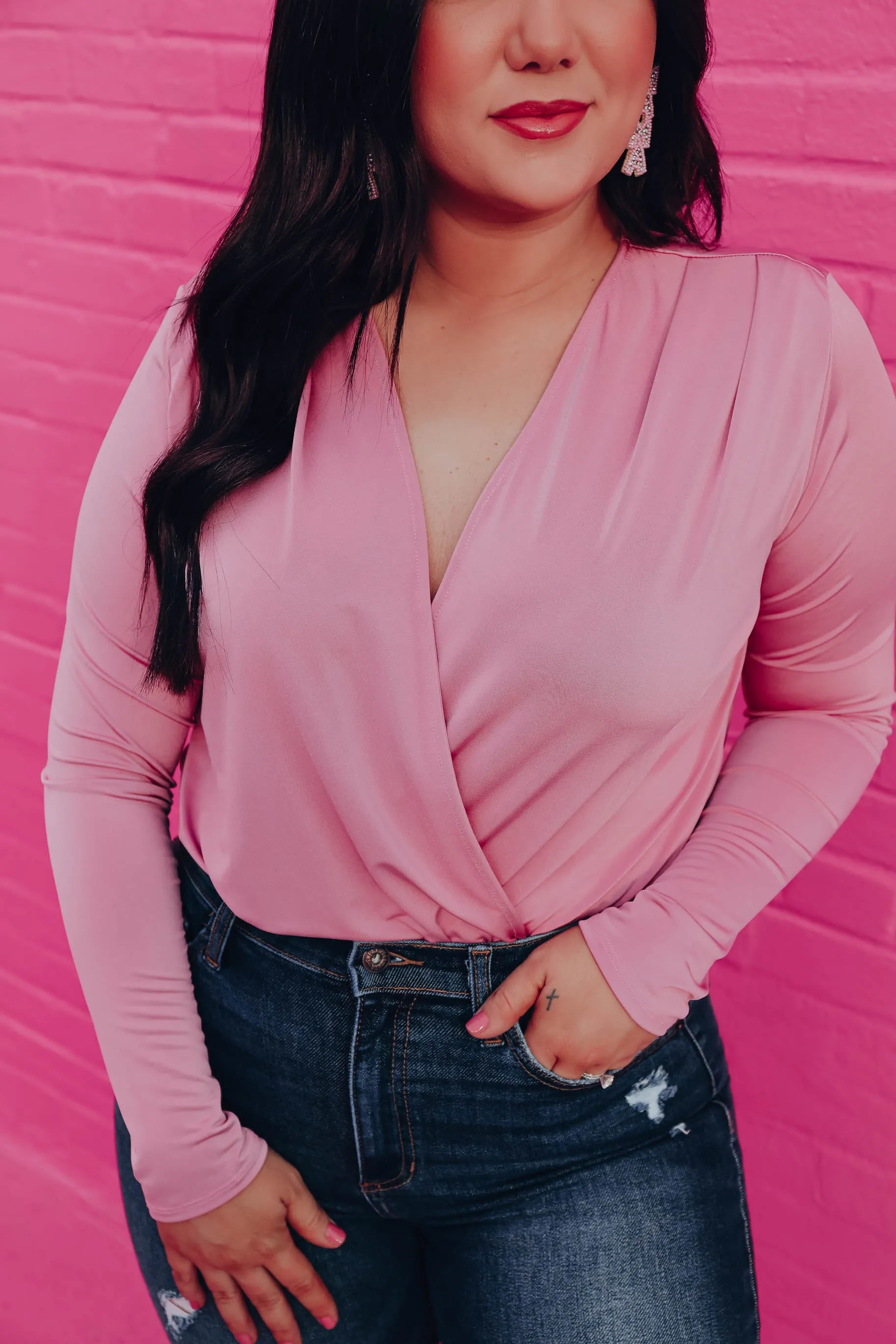 All Eyes on Me Bodysuit - Mauve