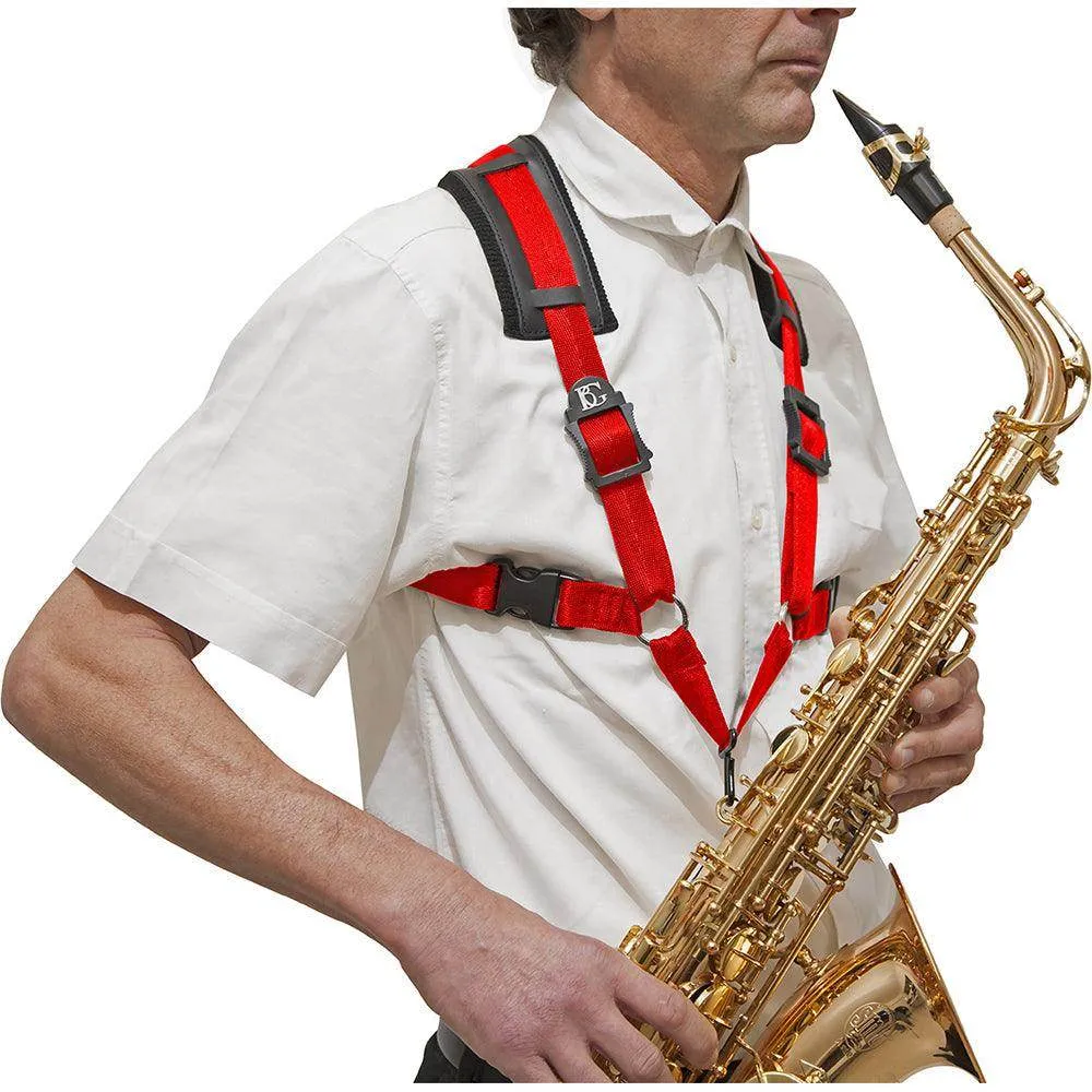 BG A and T Saxophone Comfort Harness ~ XL ~ Red ~ Metal Hook
