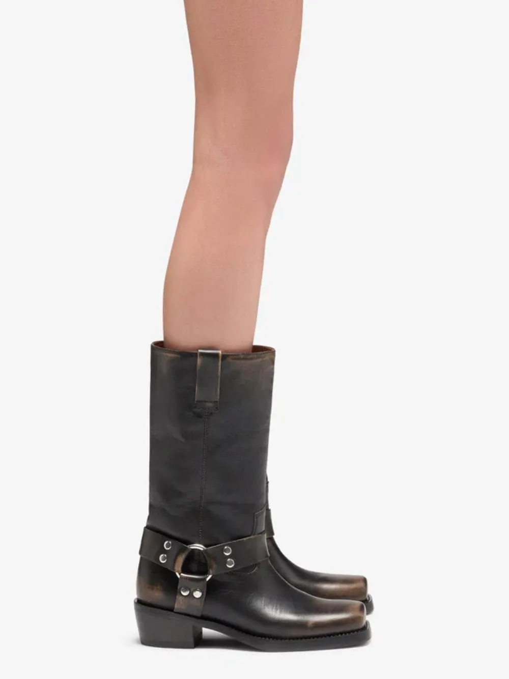 Black Roxy Brushed Leather Boots