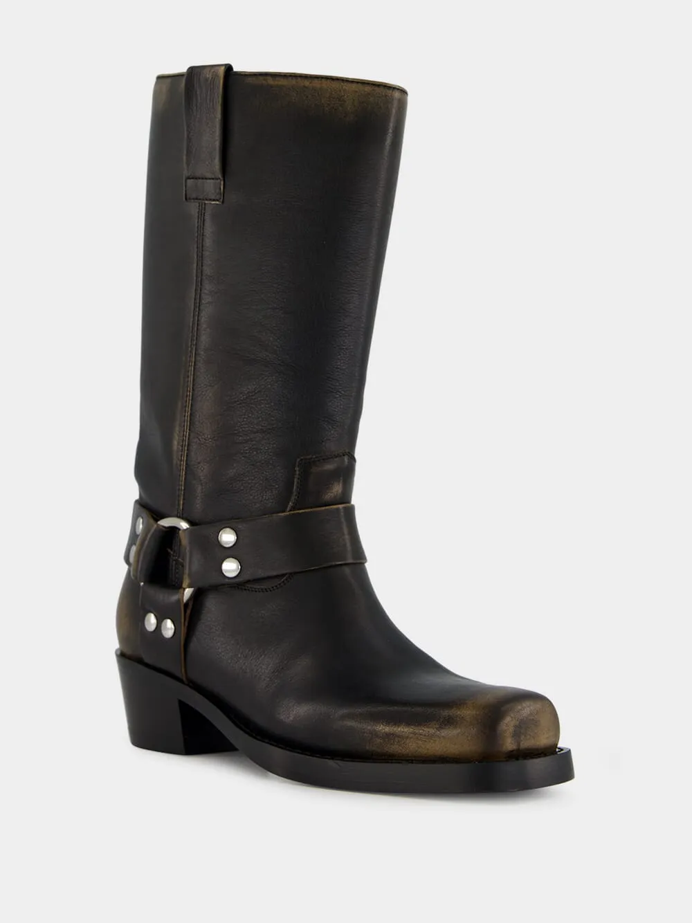 Black Roxy Brushed Leather Boots