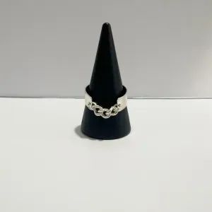 Bold Sterling Silver Corset Chain Ring