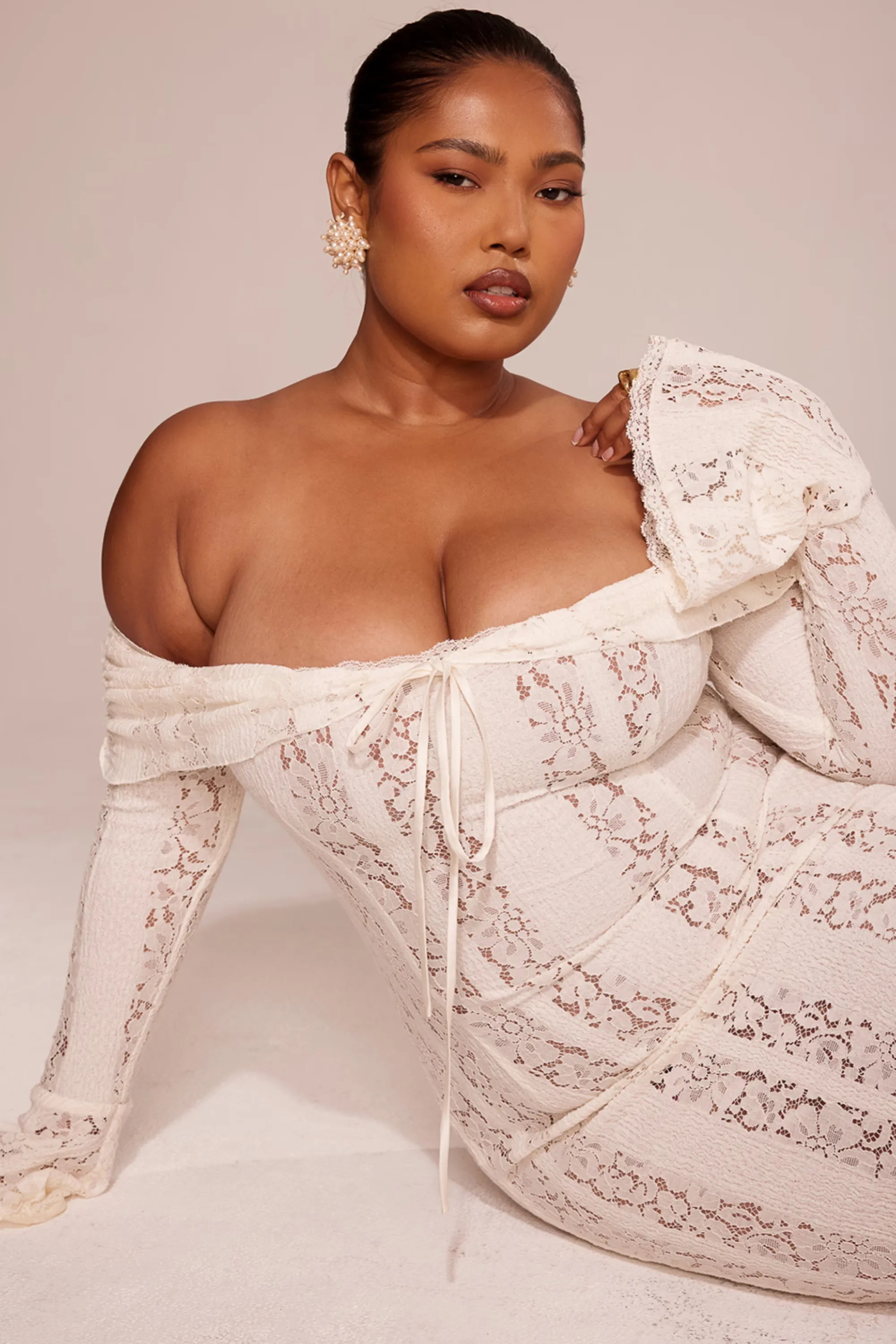 Bonava™ - BELLE Off Shoulder Floral Lace Maxi Dress