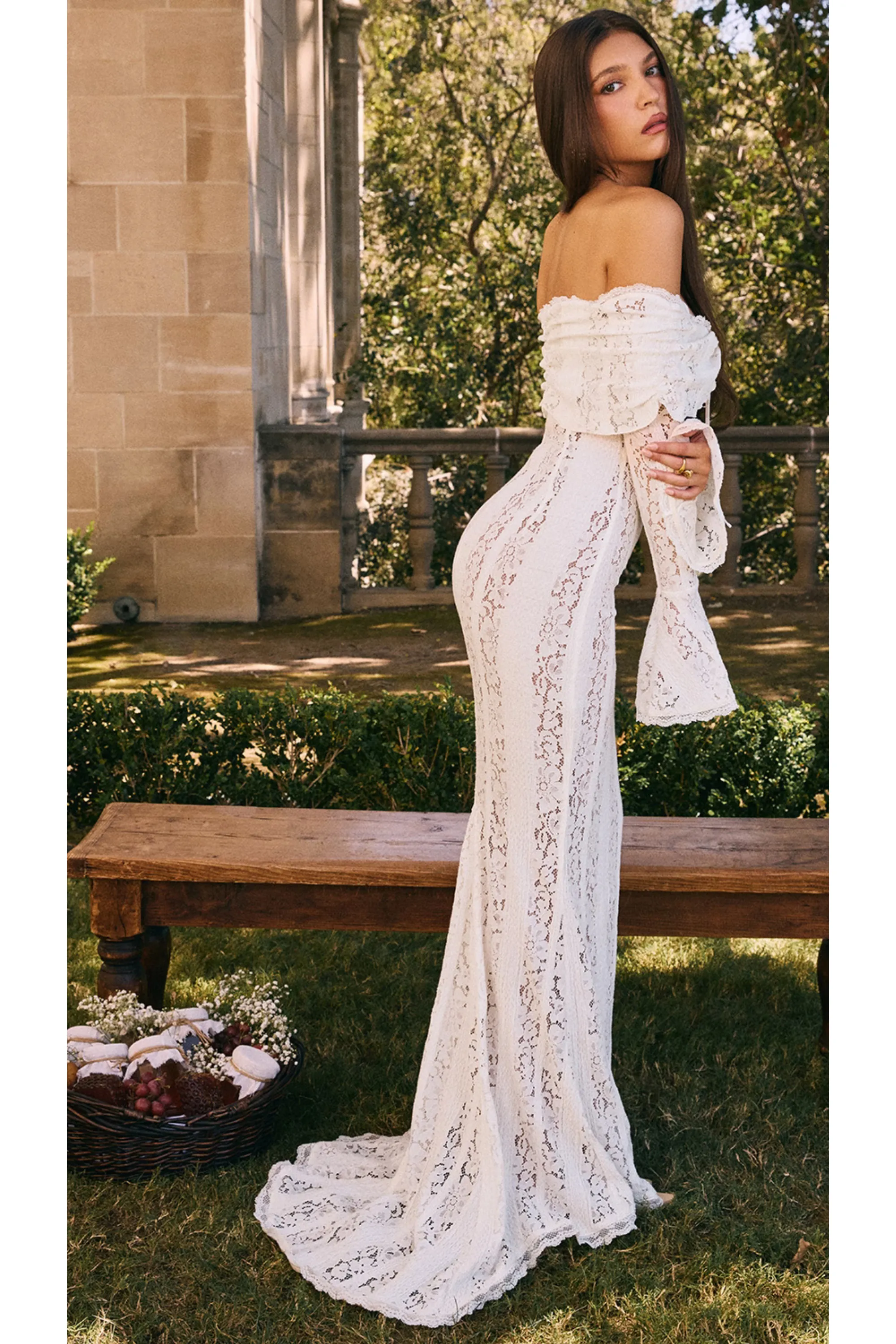 Bonava™ - BELLE Off Shoulder Floral Lace Maxi Dress