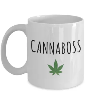 Cannaboss Mug Weed Leaf Cannabis Coffee Cup Marijuana Grower Gift New Dispensary Owner Gifts