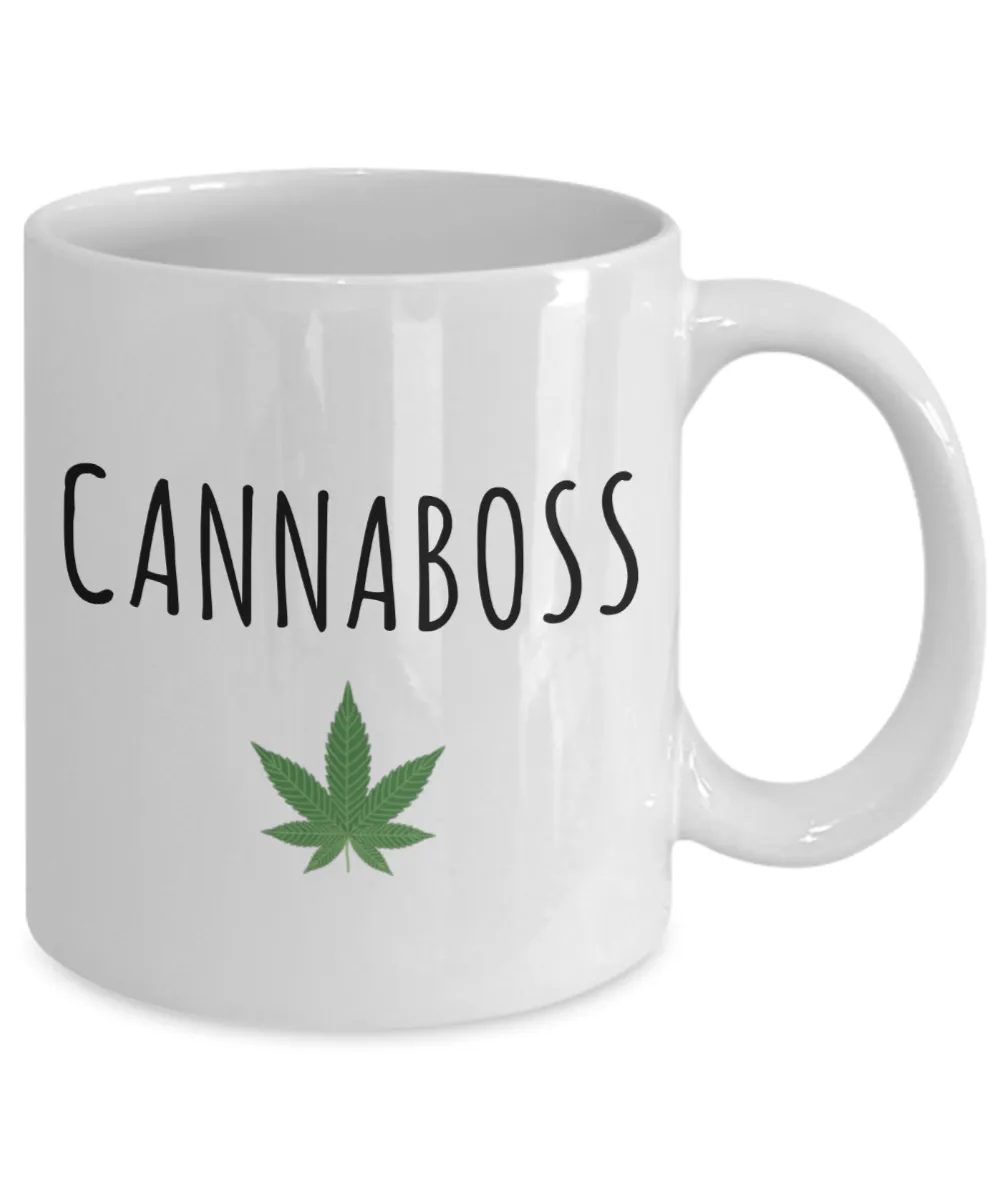 Cannaboss Mug Weed Leaf Cannabis Coffee Cup Marijuana Grower Gift New Dispensary Owner Gifts