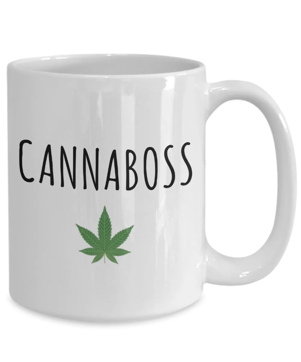 Cannaboss Mug Weed Leaf Cannabis Coffee Cup Marijuana Grower Gift New Dispensary Owner Gifts