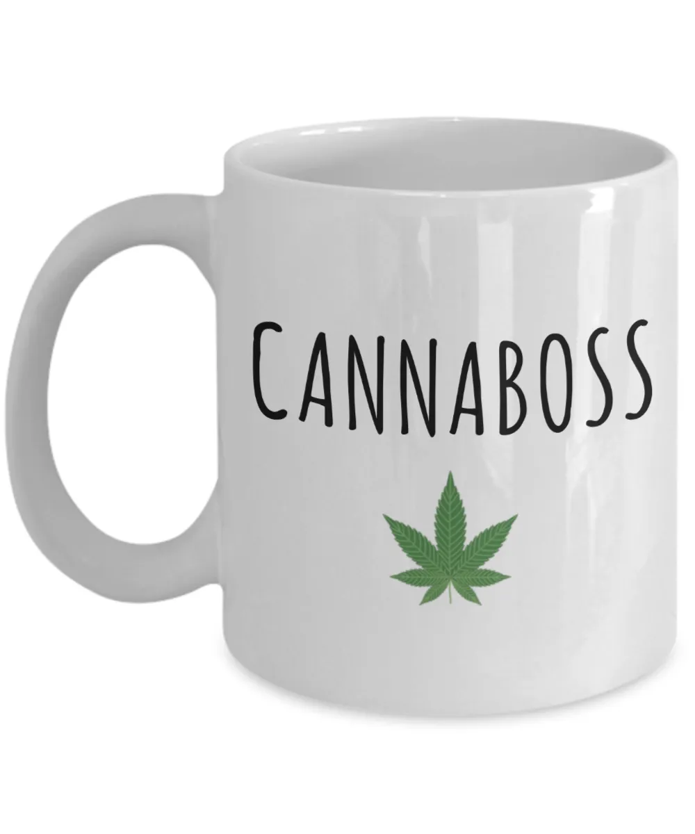 Cannaboss Mug Weed Leaf Cannabis Coffee Cup Marijuana Grower Gift New Dispensary Owner Gifts