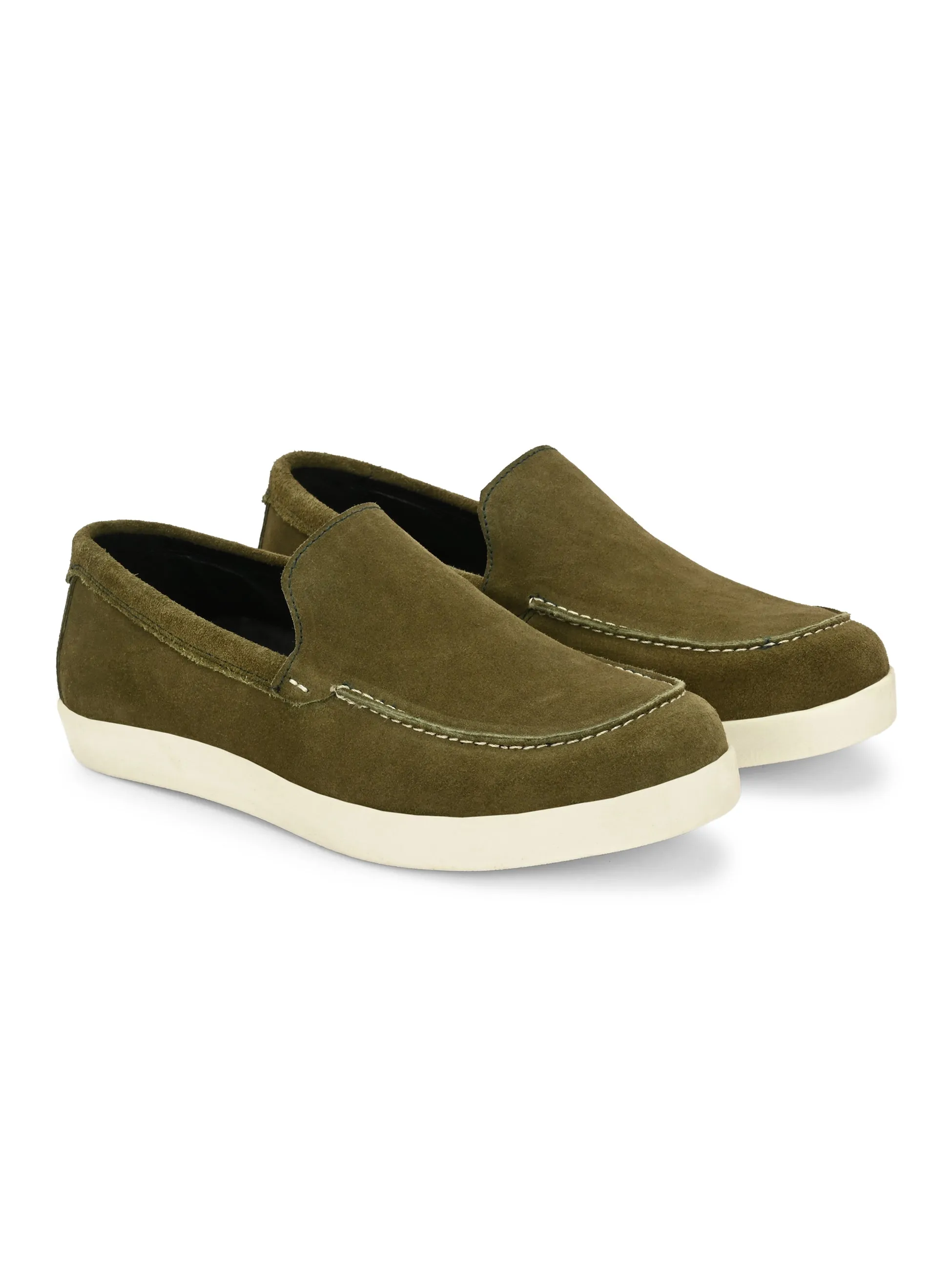 CARLO ROMANO BEIGE COLOR SUEDE LEATHER STYLISH SHOES FOR MEN