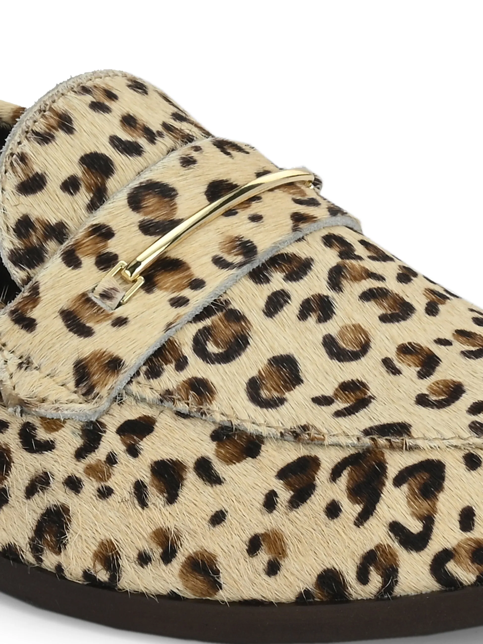 CARLO ROMANO HAIR OR FUR LEATHER OFF WHITE COLOR MOCCASIN SHOE FOR WOMEN