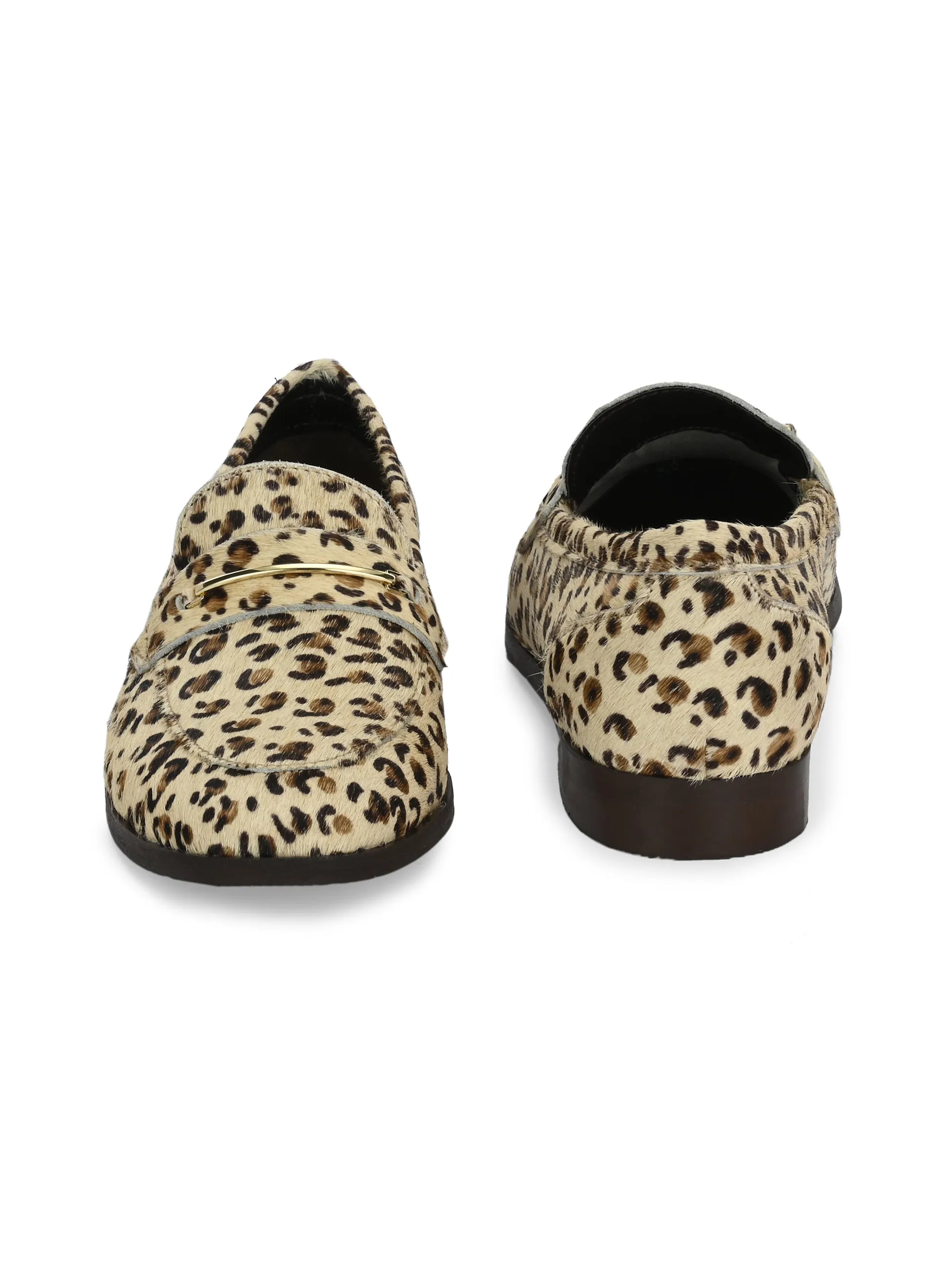 CARLO ROMANO HAIR OR FUR LEATHER OFF WHITE COLOR MOCCASIN SHOE FOR WOMEN