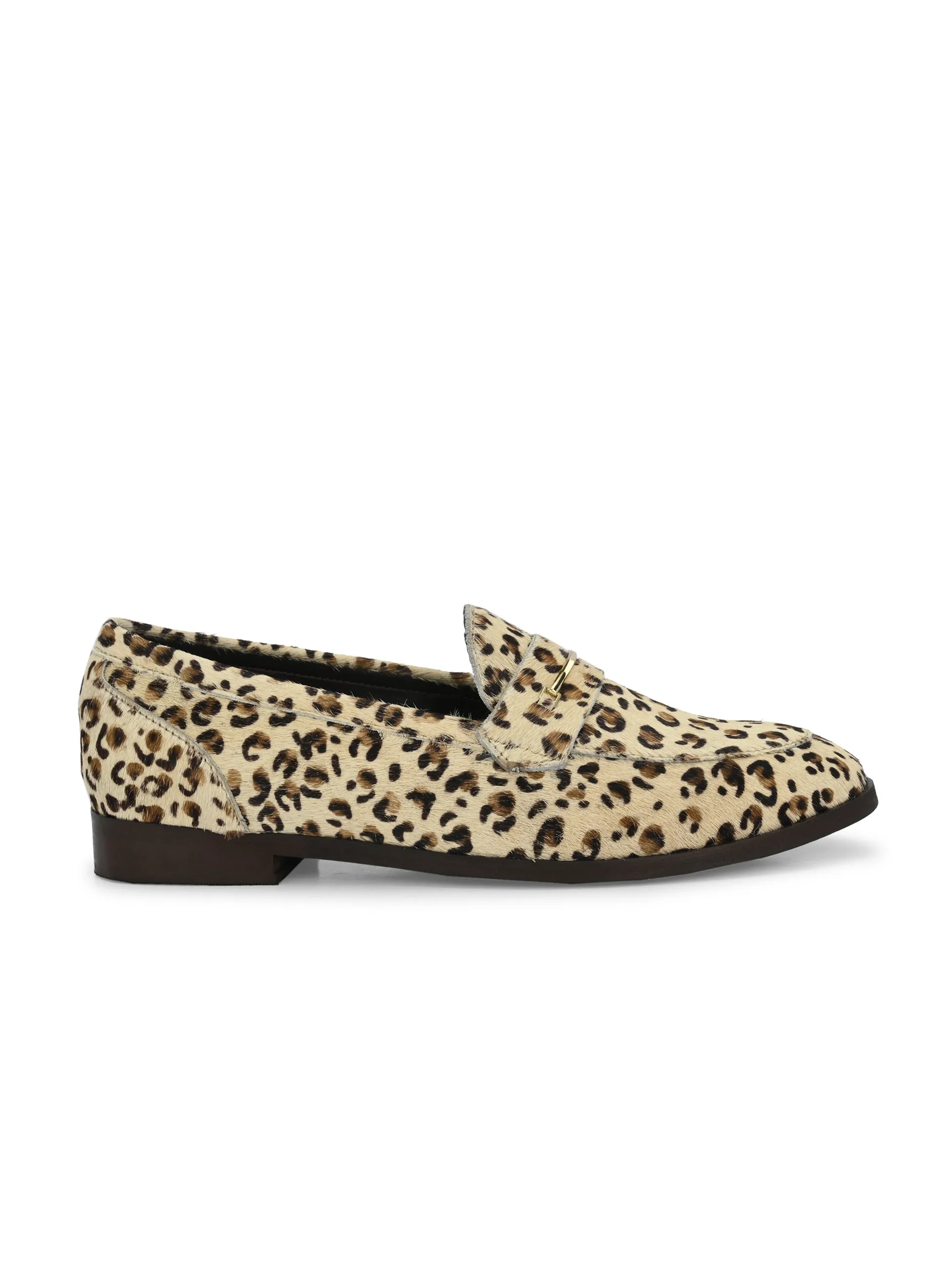 CARLO ROMANO HAIR OR FUR LEATHER OFF WHITE COLOR MOCCASIN SHOE FOR WOMEN