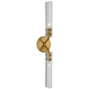 Casoria 23" Linear Sconce in Hand-Rubbed Antique Brass with Clear Glass