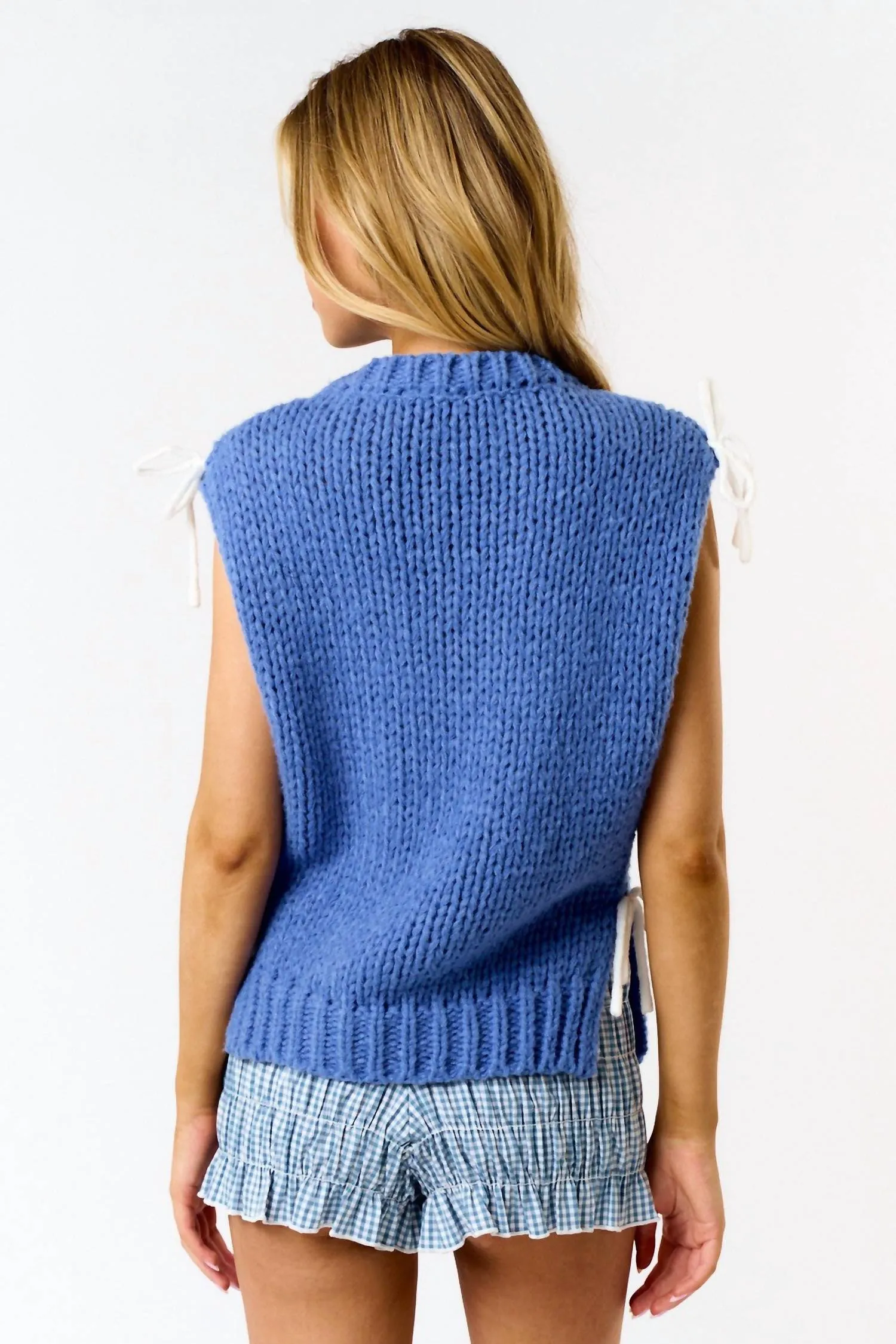 Chunky Sweater Vest In Blue