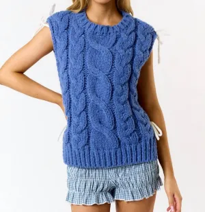 Chunky Sweater Vest In Blue