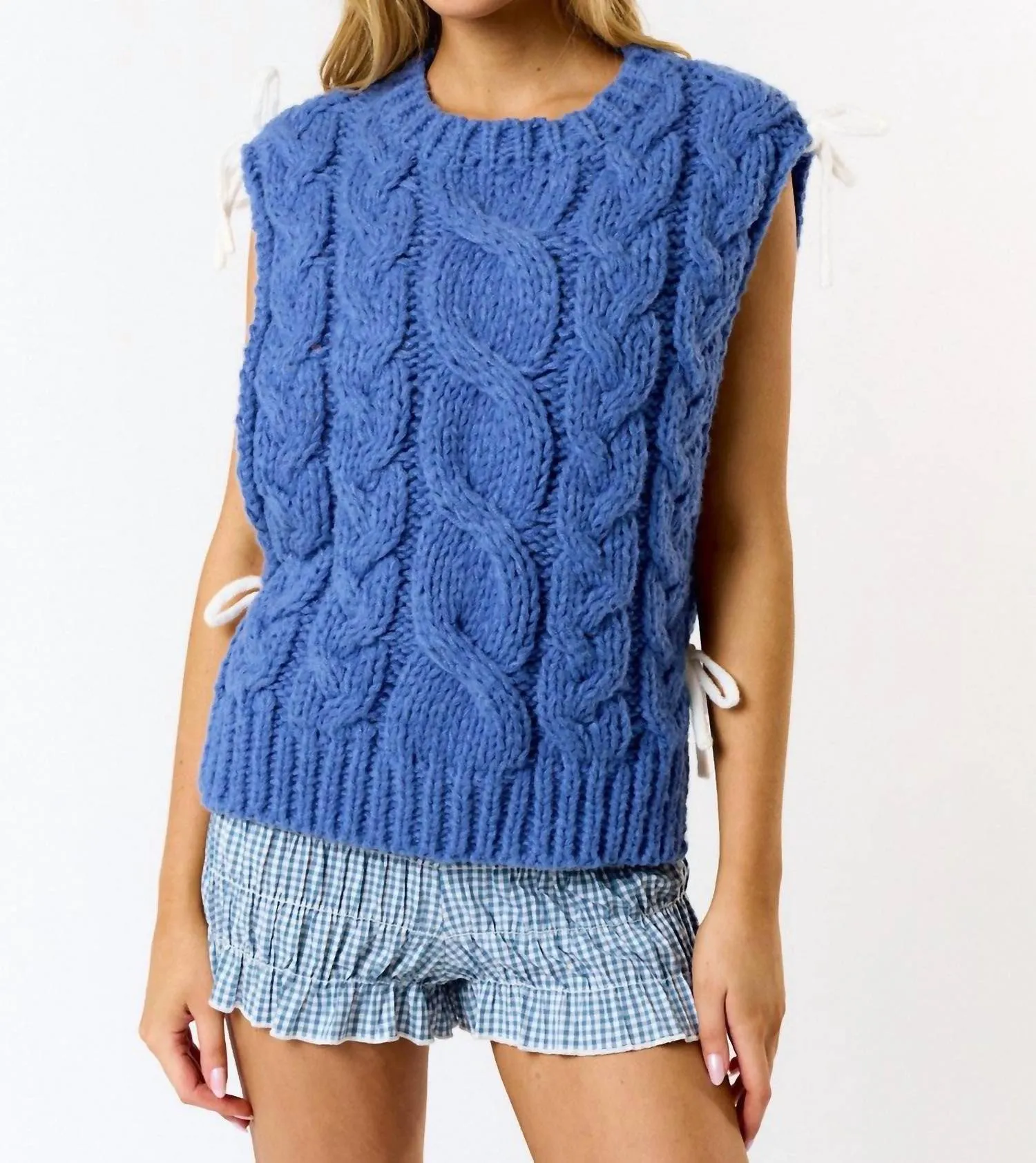 Chunky Sweater Vest In Blue