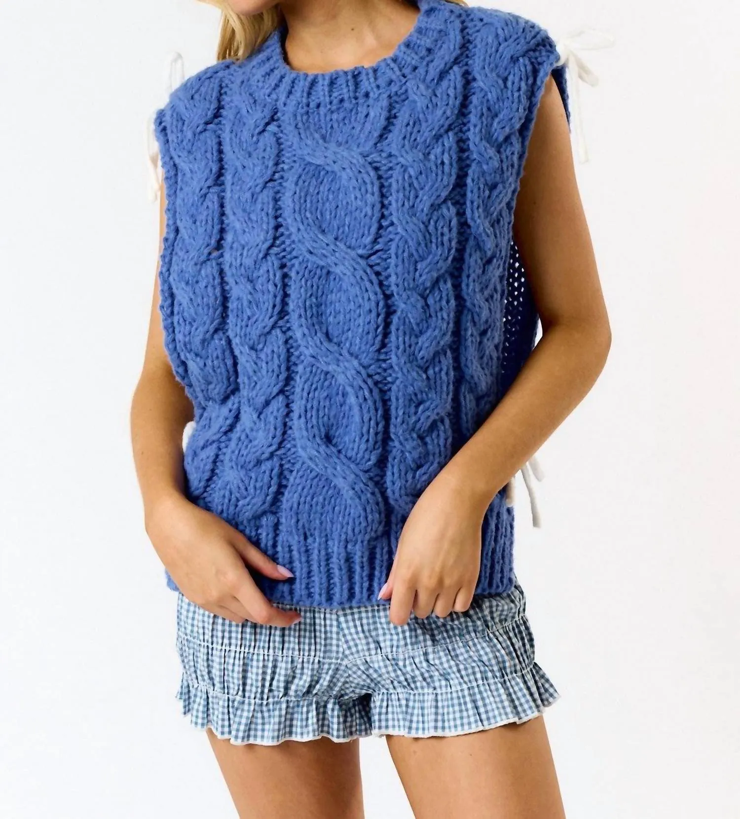 Chunky Sweater Vest In Blue