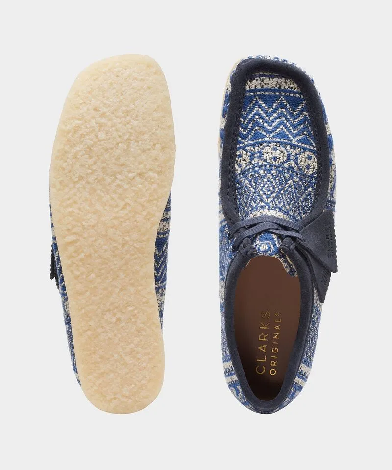 Clarks Men's Wallabee Blue Fabric
