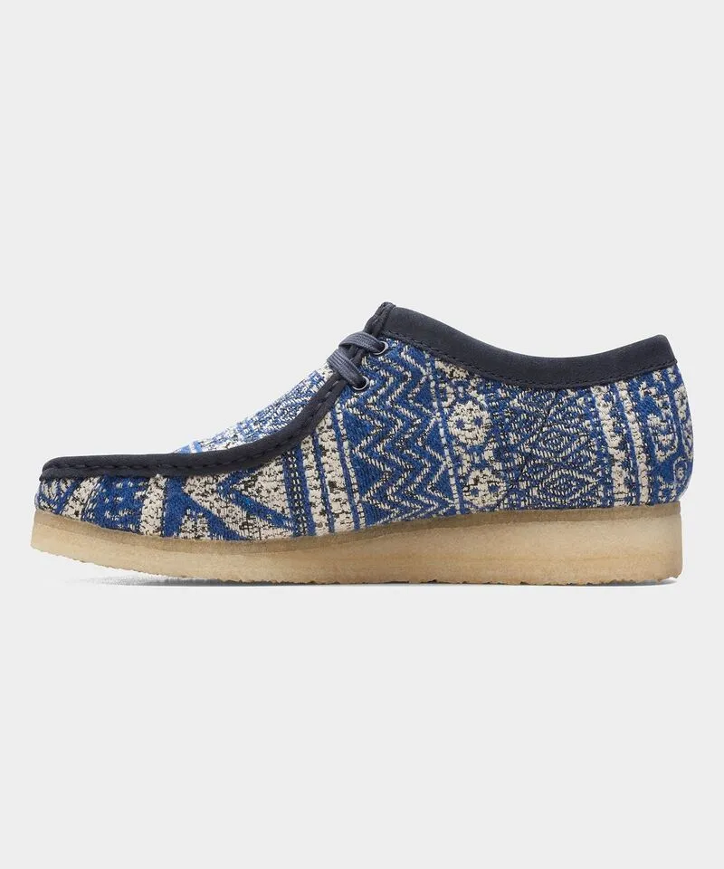 Clarks Men's Wallabee Blue Fabric