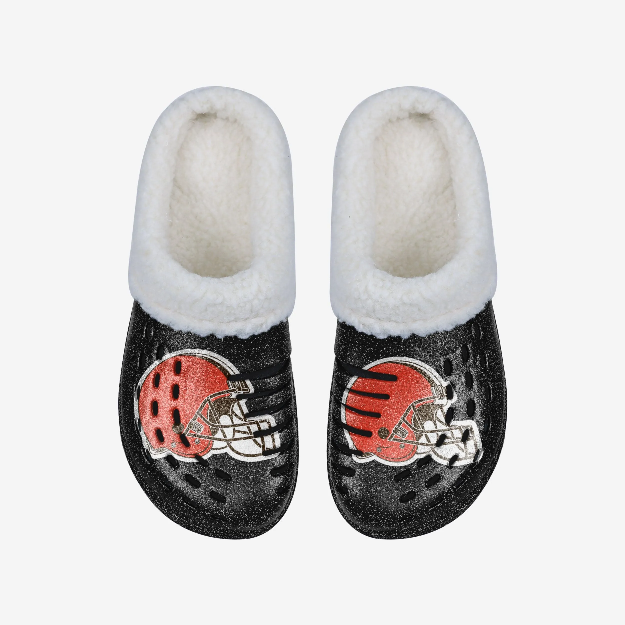 Cleveland Browns Womens Sherpa Lined Glitter Clog