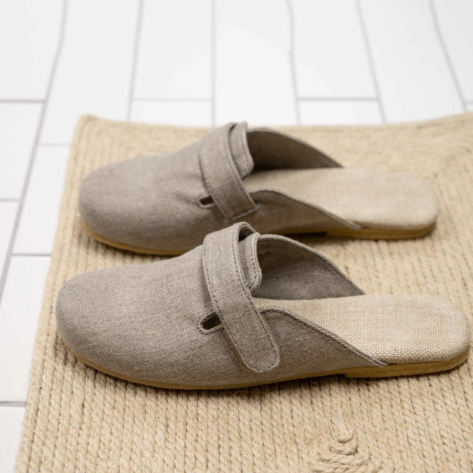 COLORADO SPRINGS Organic Linen Clogs Slipon Mules (Natural Rubber Soles) (Men's 7-13)