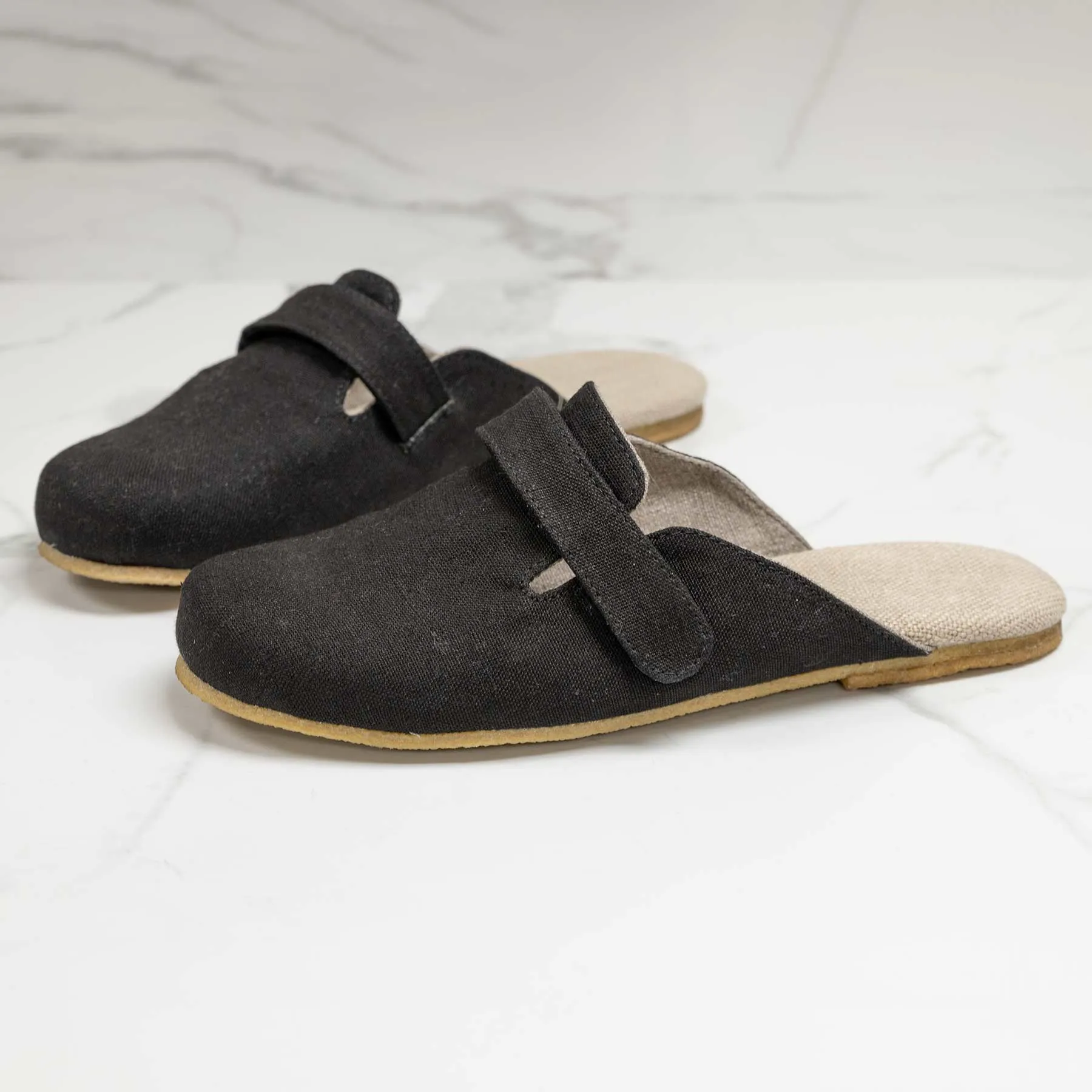COLORADO SPRINGS Organic Linen Clogs Slipon Mules (Natural Rubber Soles) (Men's 7-13)