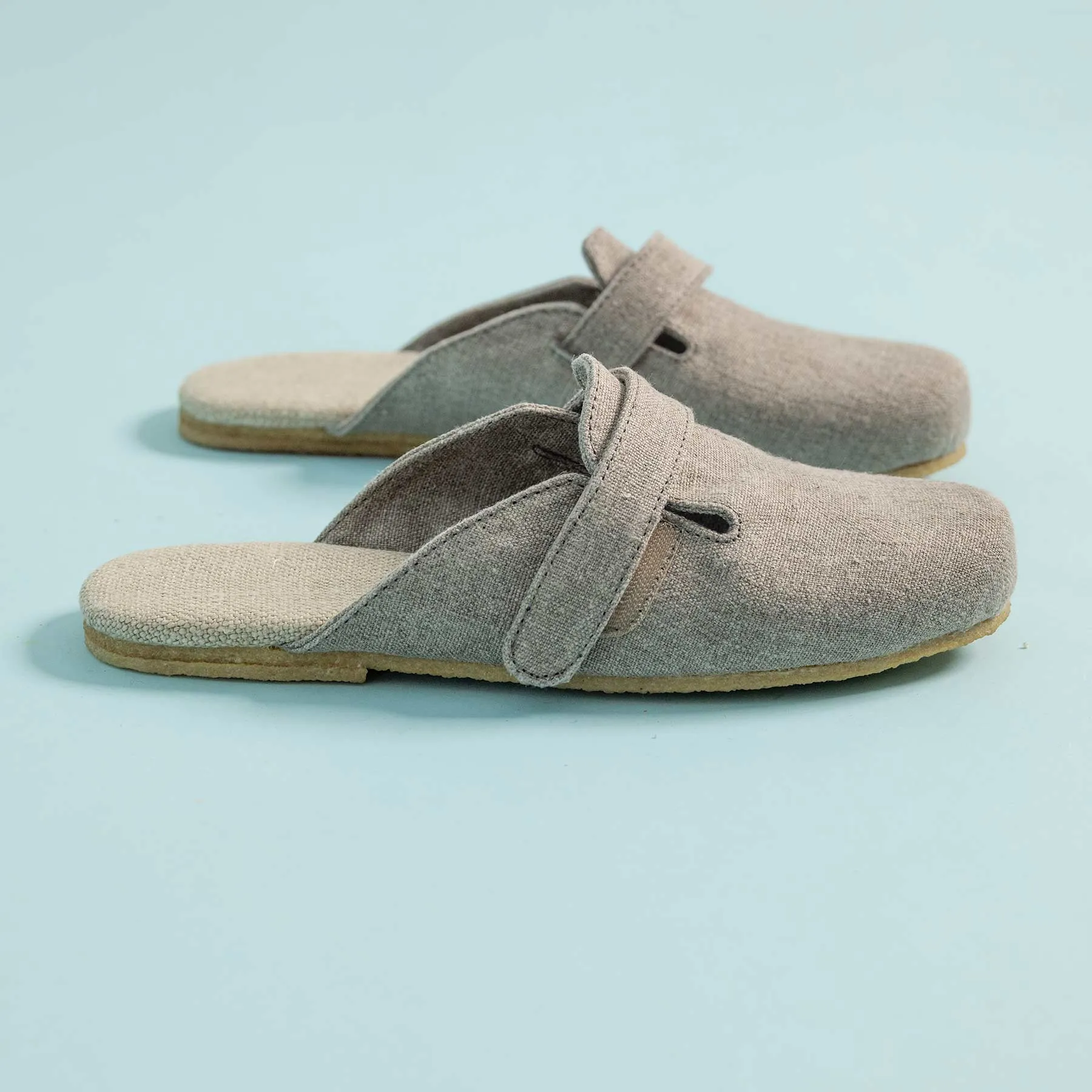 COLORADO SPRINGS Organic Linen Clogs Slipon Mules (Natural Rubber Soles) (Men's 7-13)