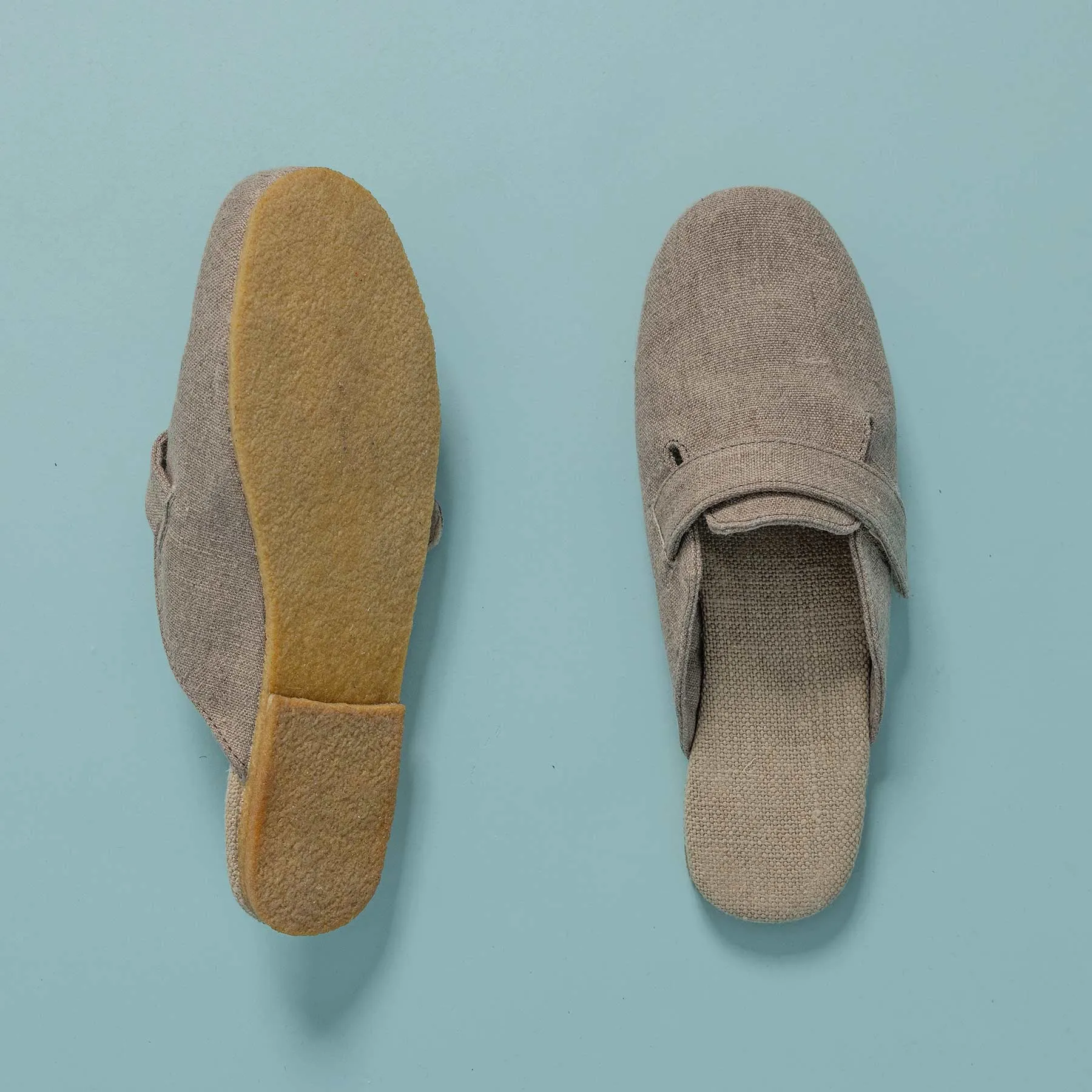 COLORADO SPRINGS Organic Linen Clogs Slipon Mules (Natural Rubber Soles) (Men's 7-13)