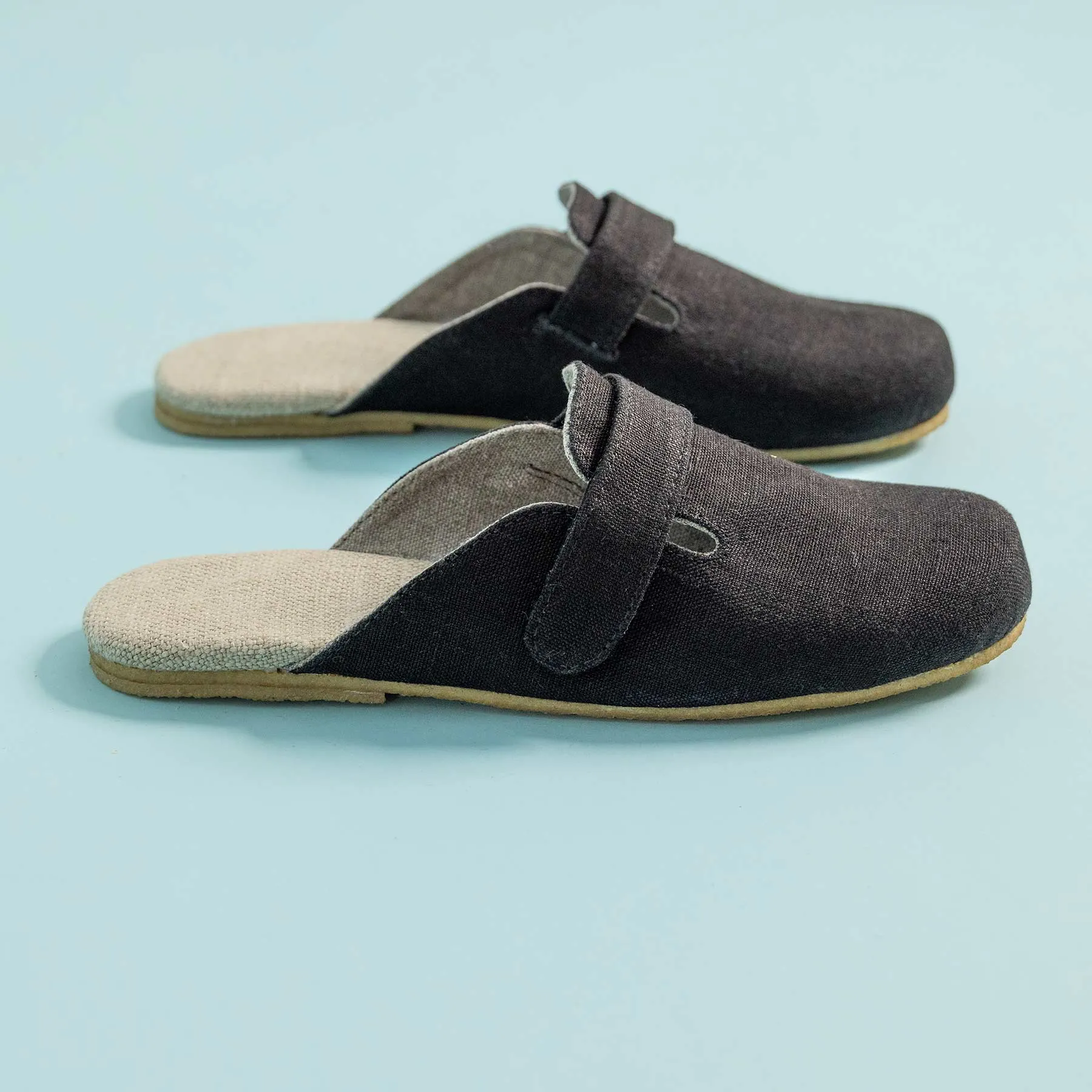 COLORADO SPRINGS Organic Linen Clogs Slipon Mules (Natural Rubber Soles) (Men's 7-13)