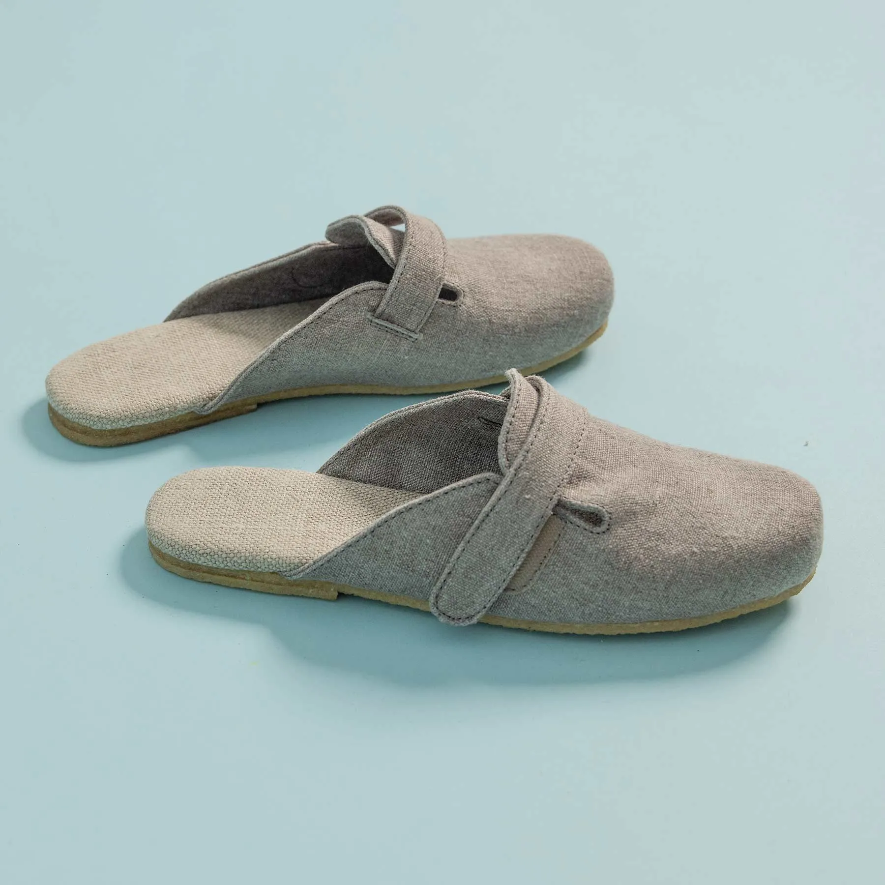 COLORADO SPRINGS Organic Linen Clogs Slipon Mules (Natural Rubber Soles) (Men's 7-13)