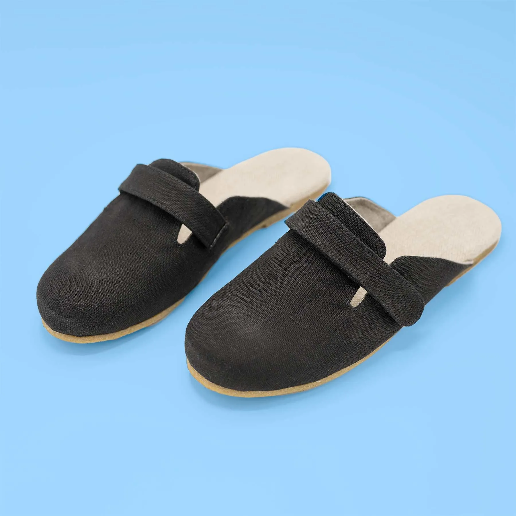 COLORADO SPRINGS Organic Linen Clogs Slipon Mules (Natural Rubber Soles) (Men's 7-13)