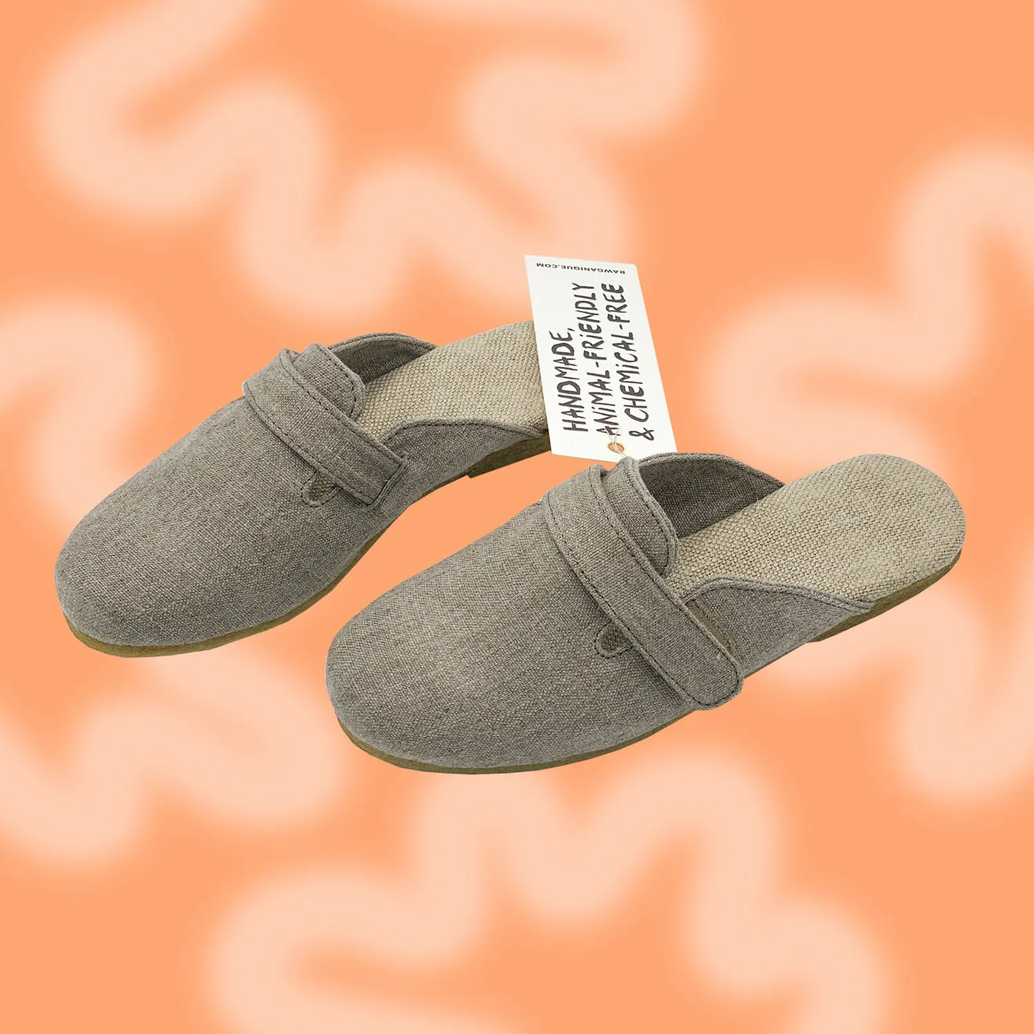 COLORADO SPRINGS Organic Linen Clogs Slipon Mules (Natural Rubber Soles) (Men's 7-13)