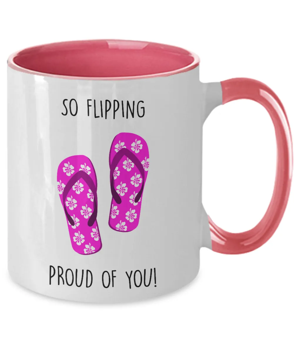 Congratulations So Flipping Proud Of You Two-Tone Mug Coffee Cup Funny Gift