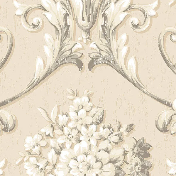 Cream Bold Vintage Damask CS35624 Wallpaper