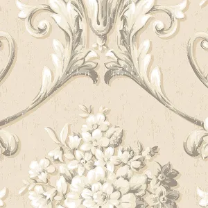 Cream Bold Vintage Damask CS35624 Wallpaper
