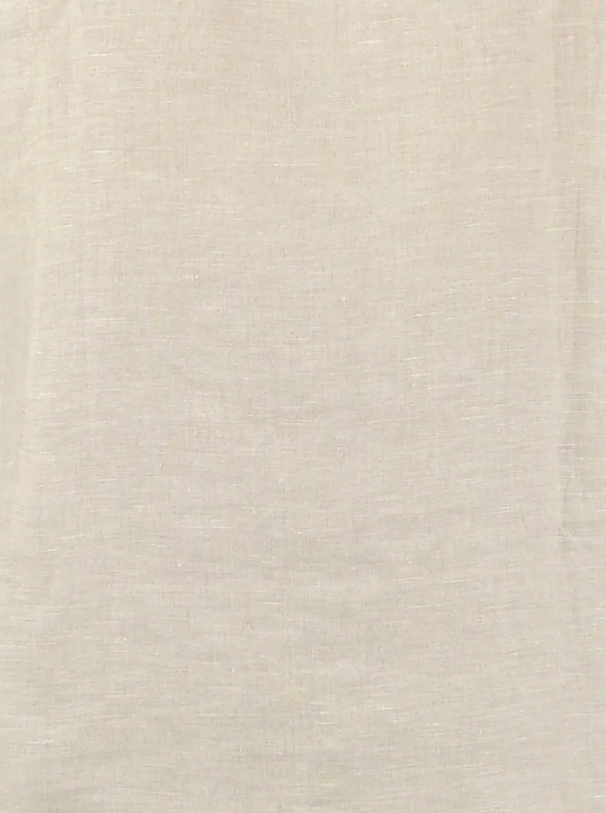 Cream Solid Slim Fit Casual Shirt | JadeBlue
