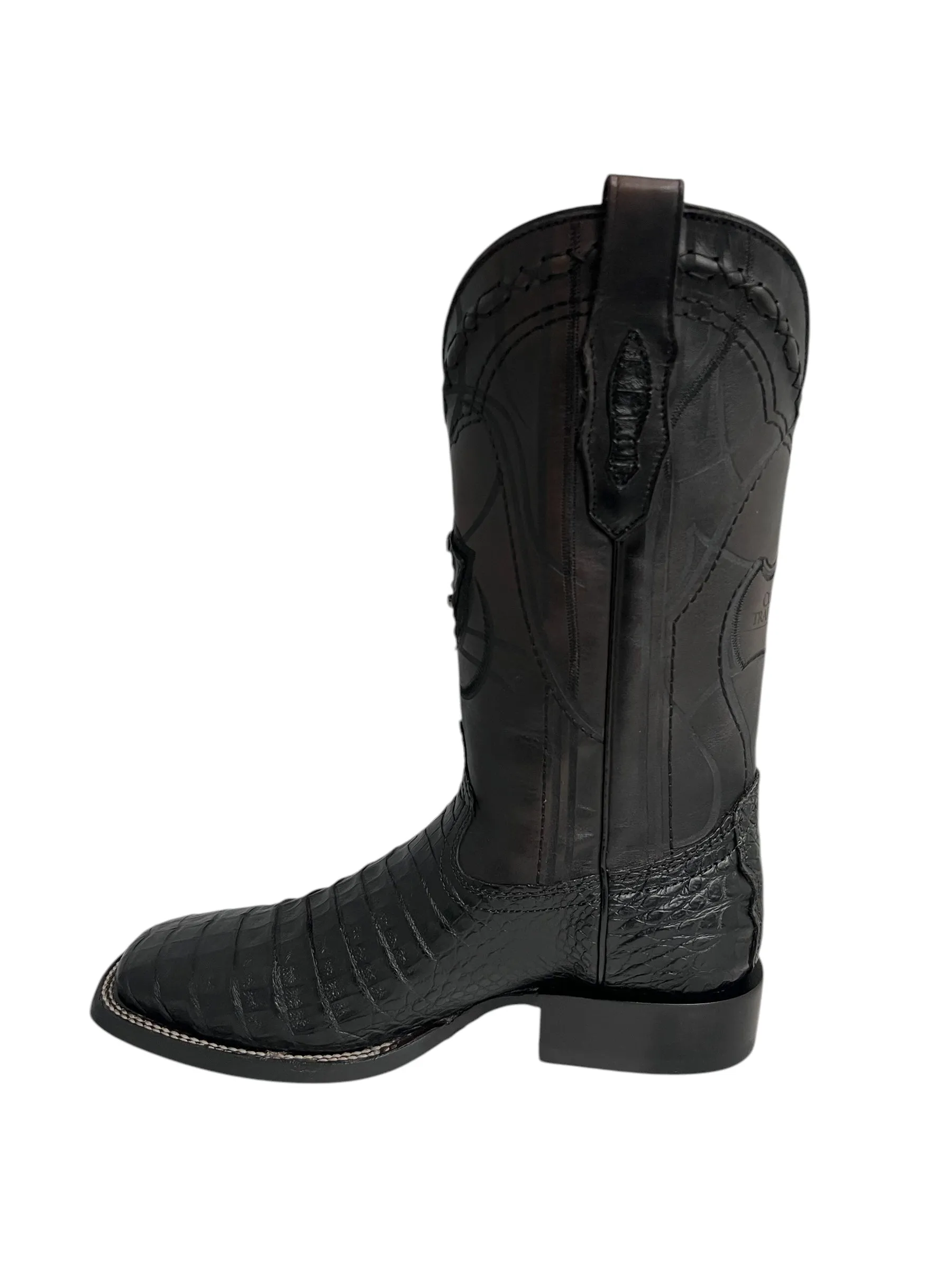 Cuadra Caiman Belly Square toe Black - CU678