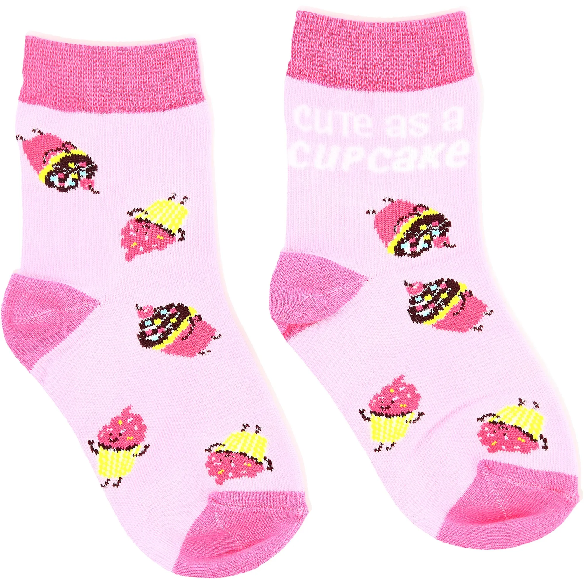 Cupcakes S/M Youth Cotton Blend Crew Socks