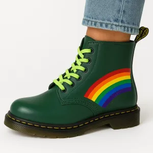 Dr. Martens 1460 Rainbow Customised Style Green Ankle Boots