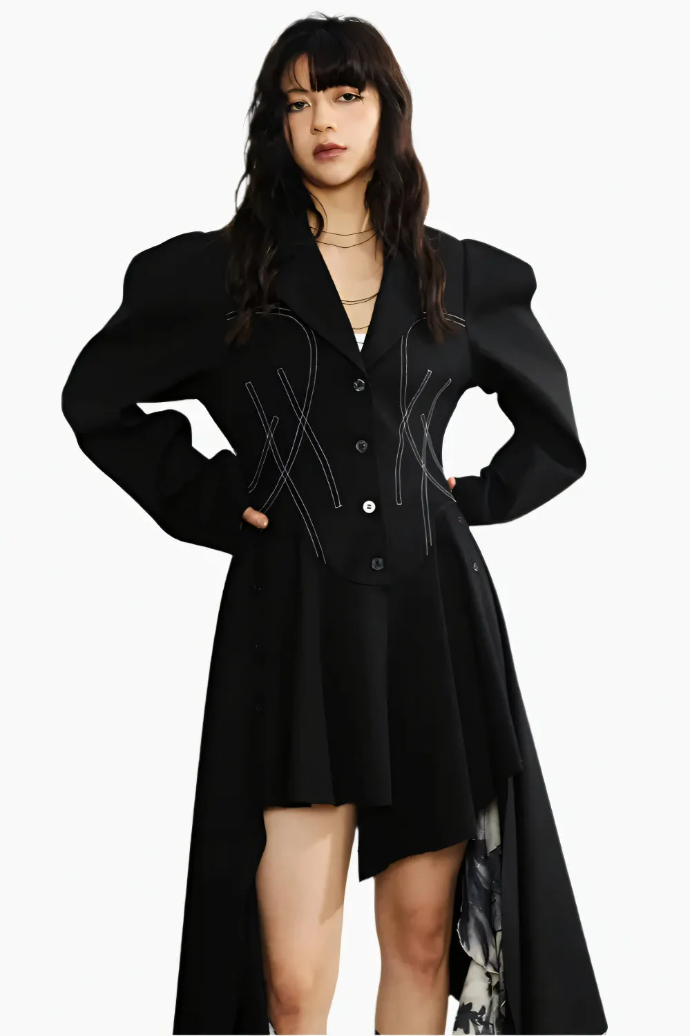 Eclipse Asymmetrical Long Blazer