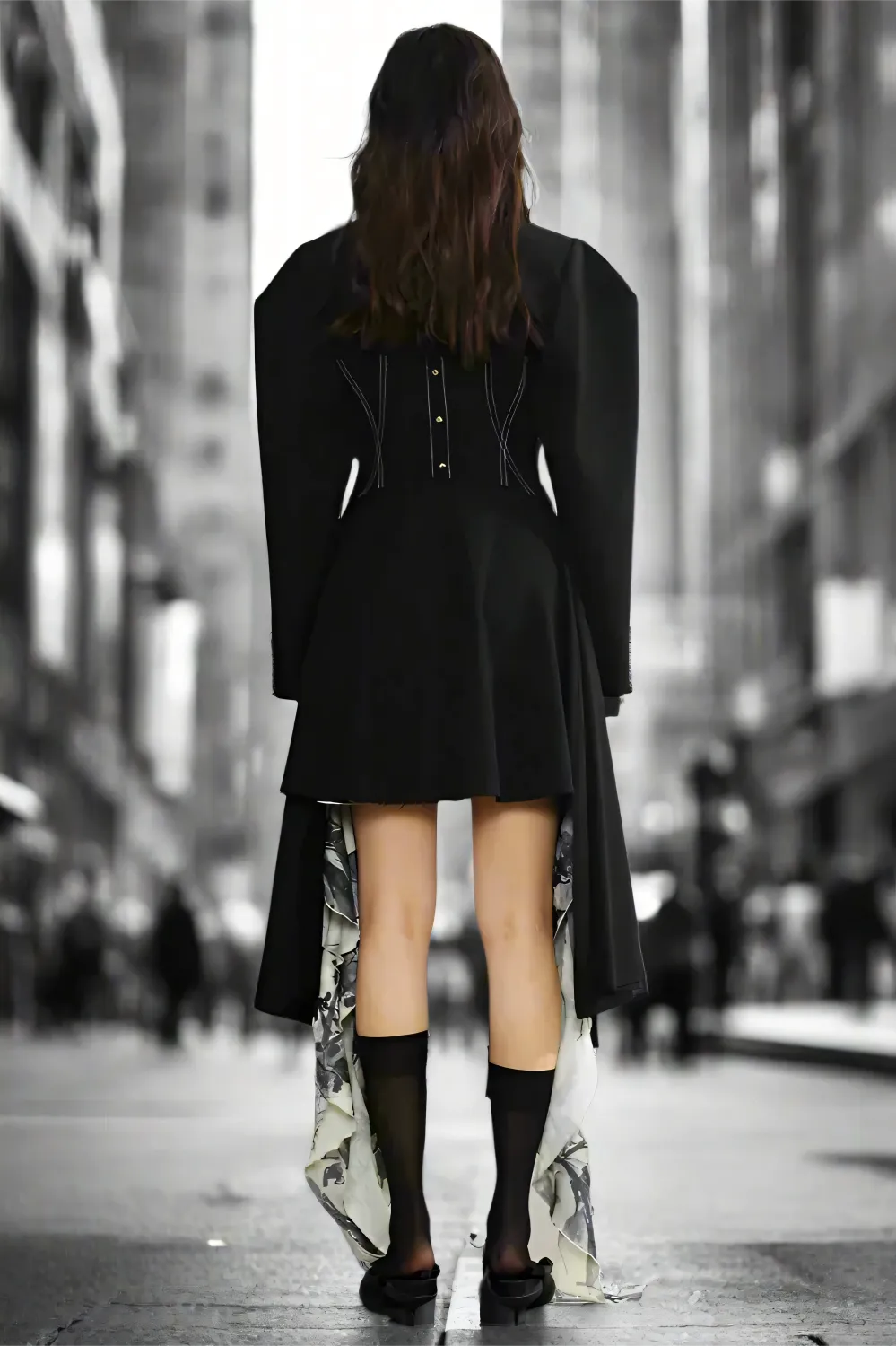 Eclipse Asymmetrical Long Blazer