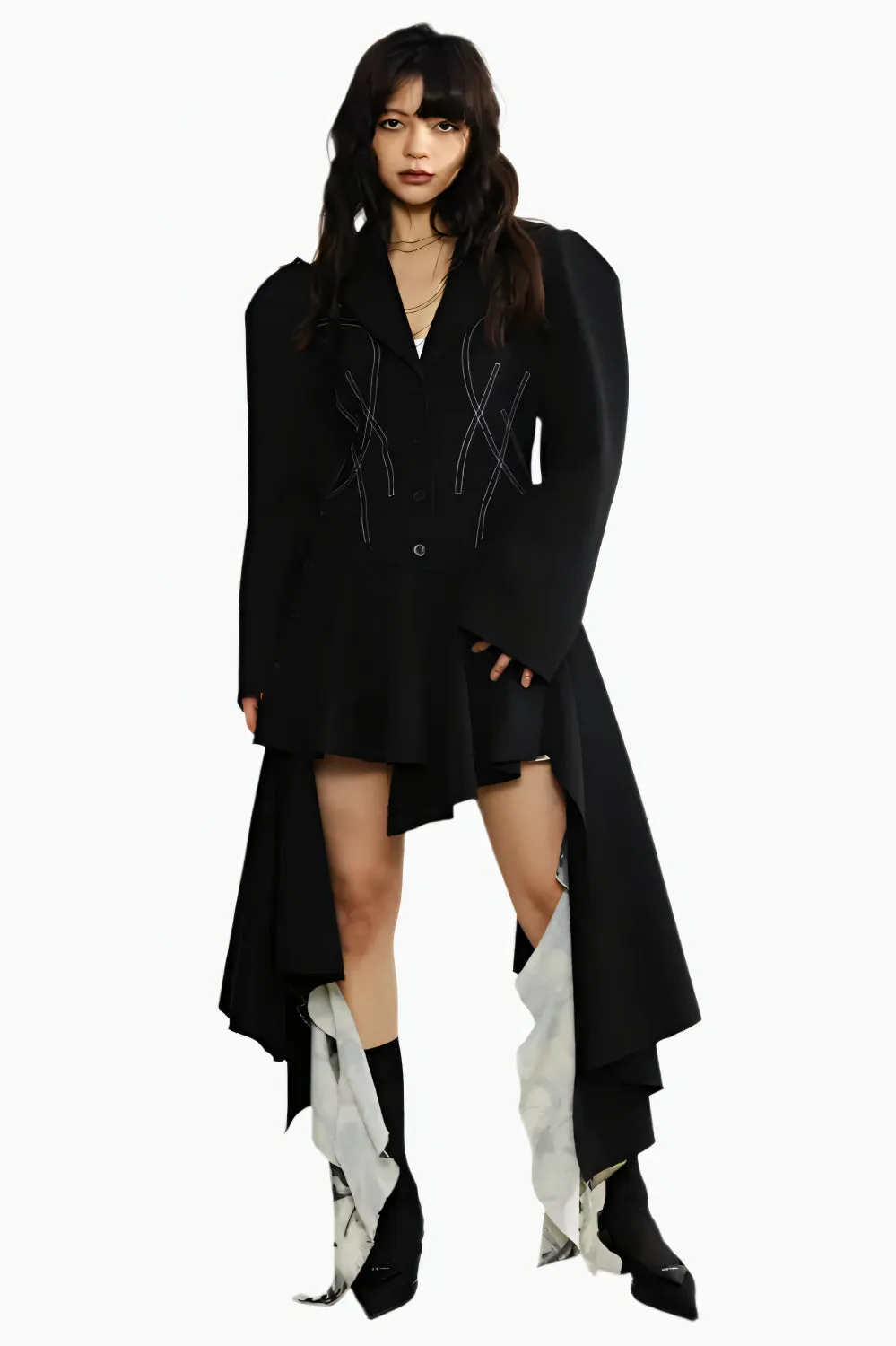 Eclipse Asymmetrical Long Blazer
