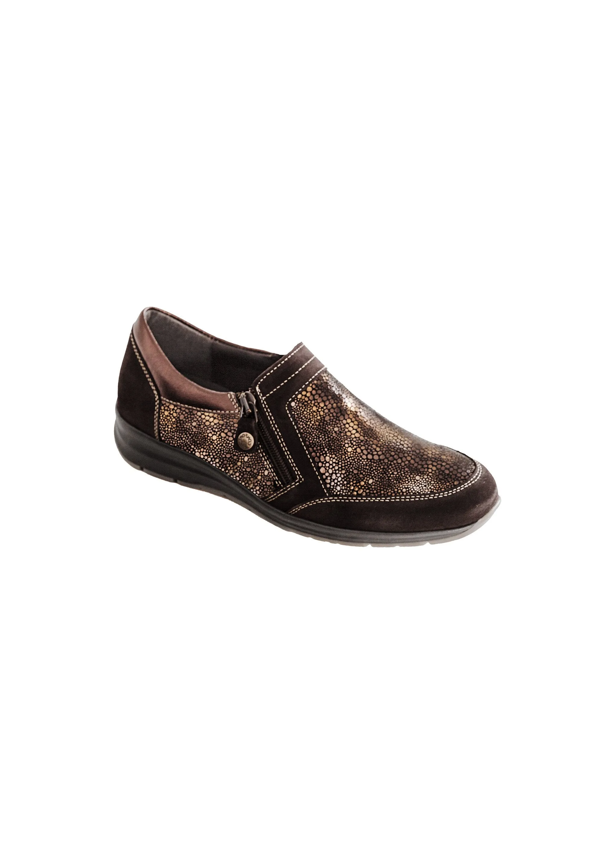 Fancy leather zipped moccasin